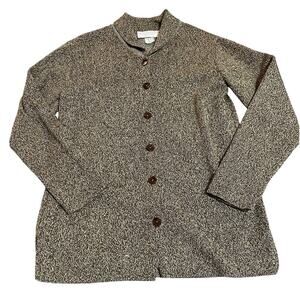 United States‎ Sweaters Size Medium Women Brown Collared Button Up Sweater